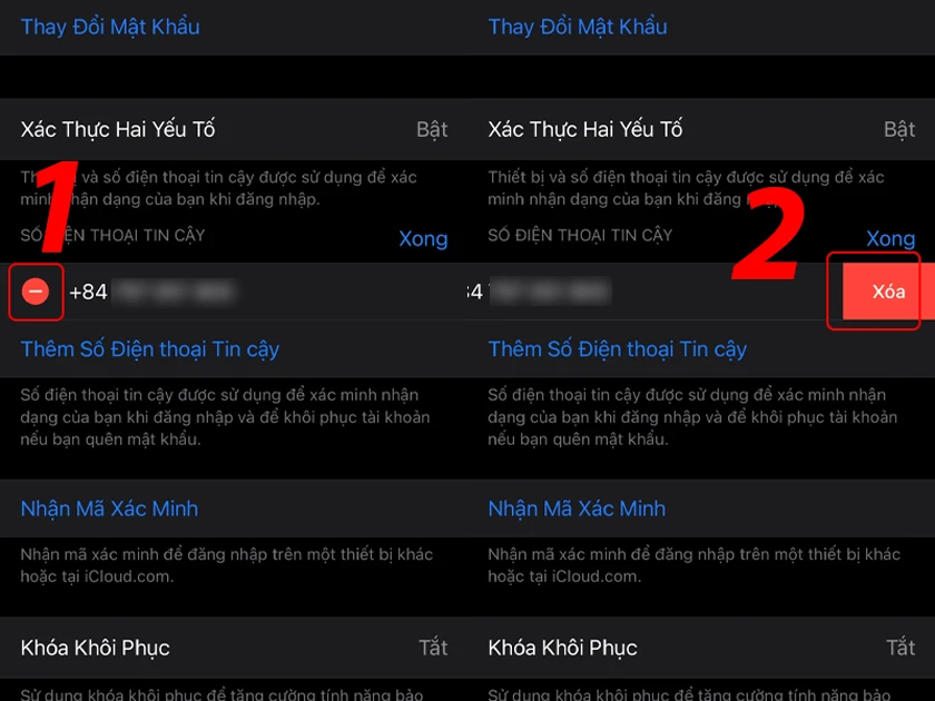 Cách lấy lại iCloud khi mất số điện thoại trên điện thoại bước 3